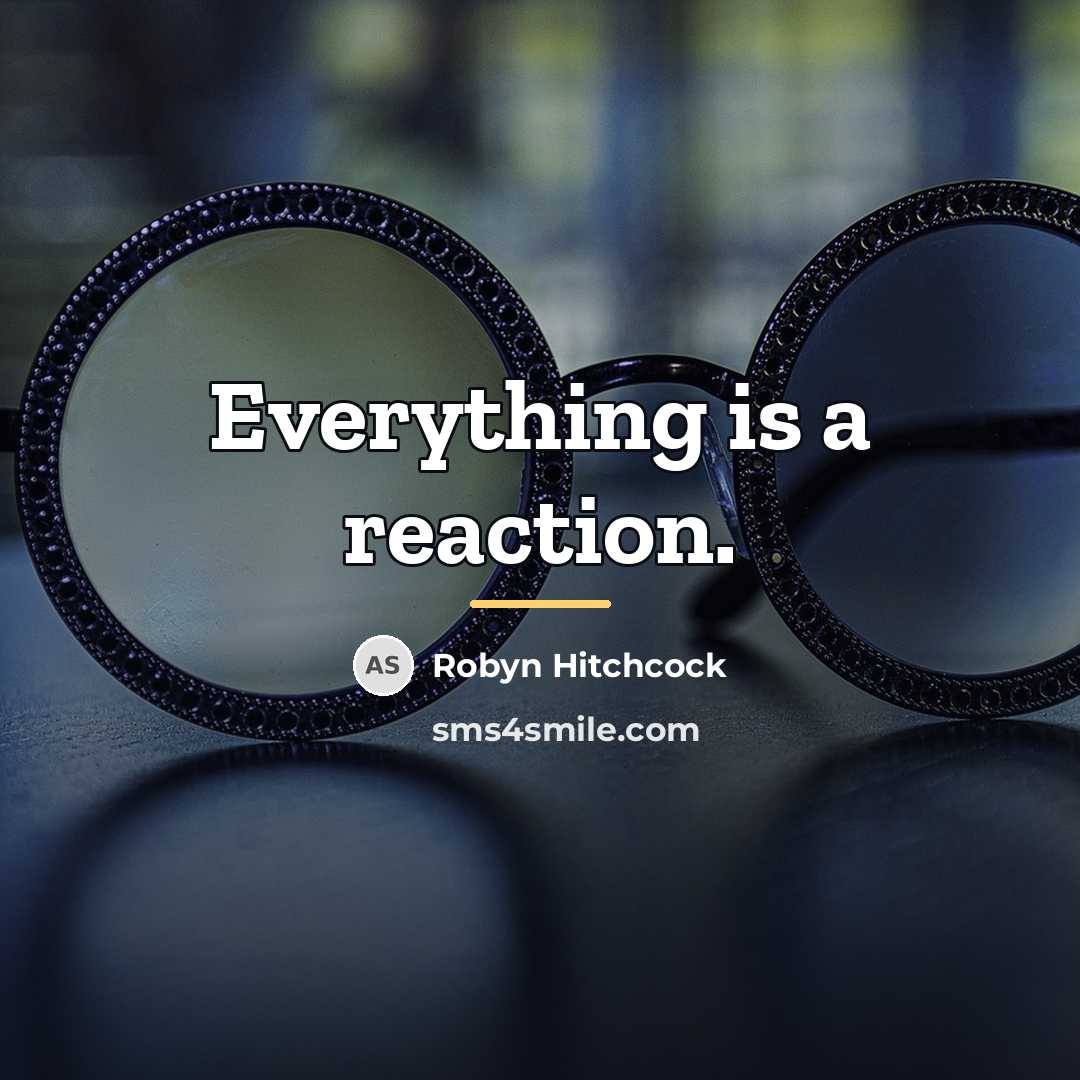 “Everything is a reaction.…” quote by Robyn Hitchcock