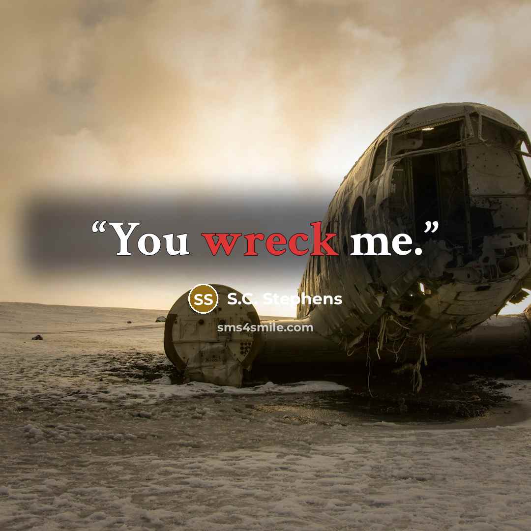 “You wreck me.” quote by S.C. Stephens