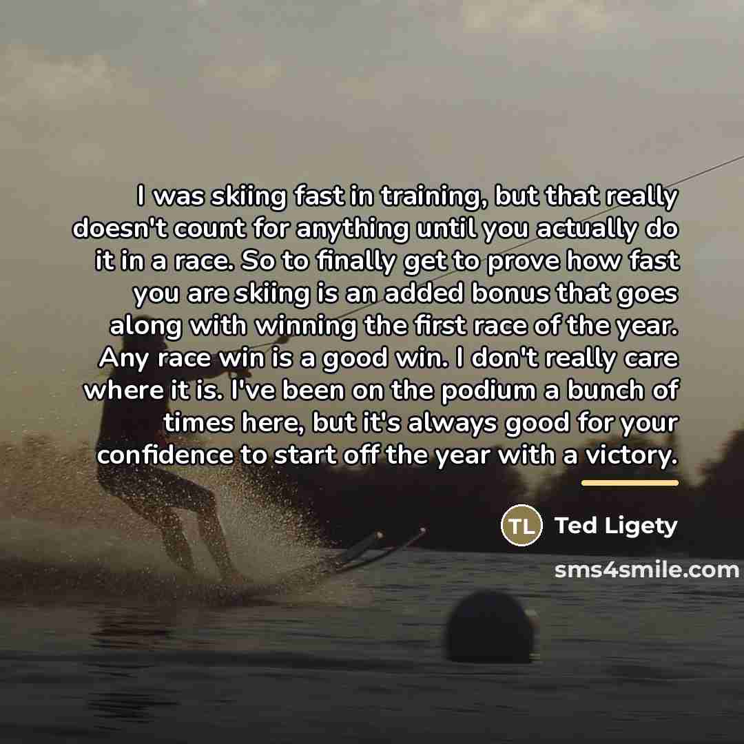 “I was skiing fast in training, but that really doesn't…” quote by Ted Ligety