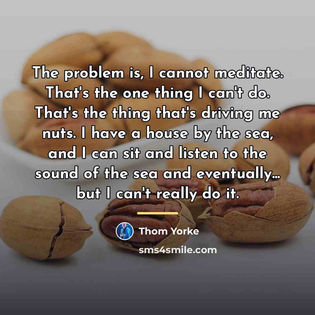 “The problem is, I cannot meditate. That's the one thing…” quote by Thom Yorke