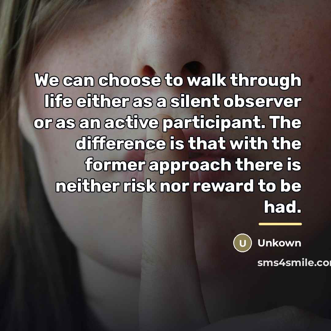 “We can choose to walk through life either as a…” quote by Unkown