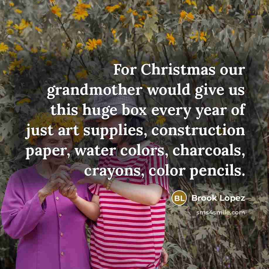 “For Christmas our grandmother would give us this huge box…” quote by Brook Lopez