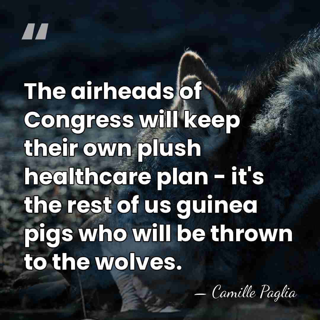 The airheads of Congress will keep their own plush healthcare plan -&hellip; - Camille Paglia