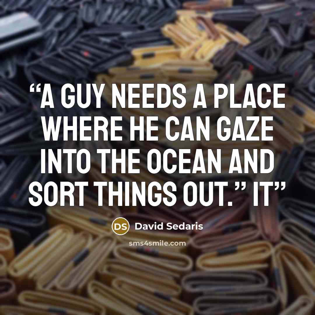 “A guy needs a place where he can gaze into the ocean and sort things out.” It” quote by David Sedaris