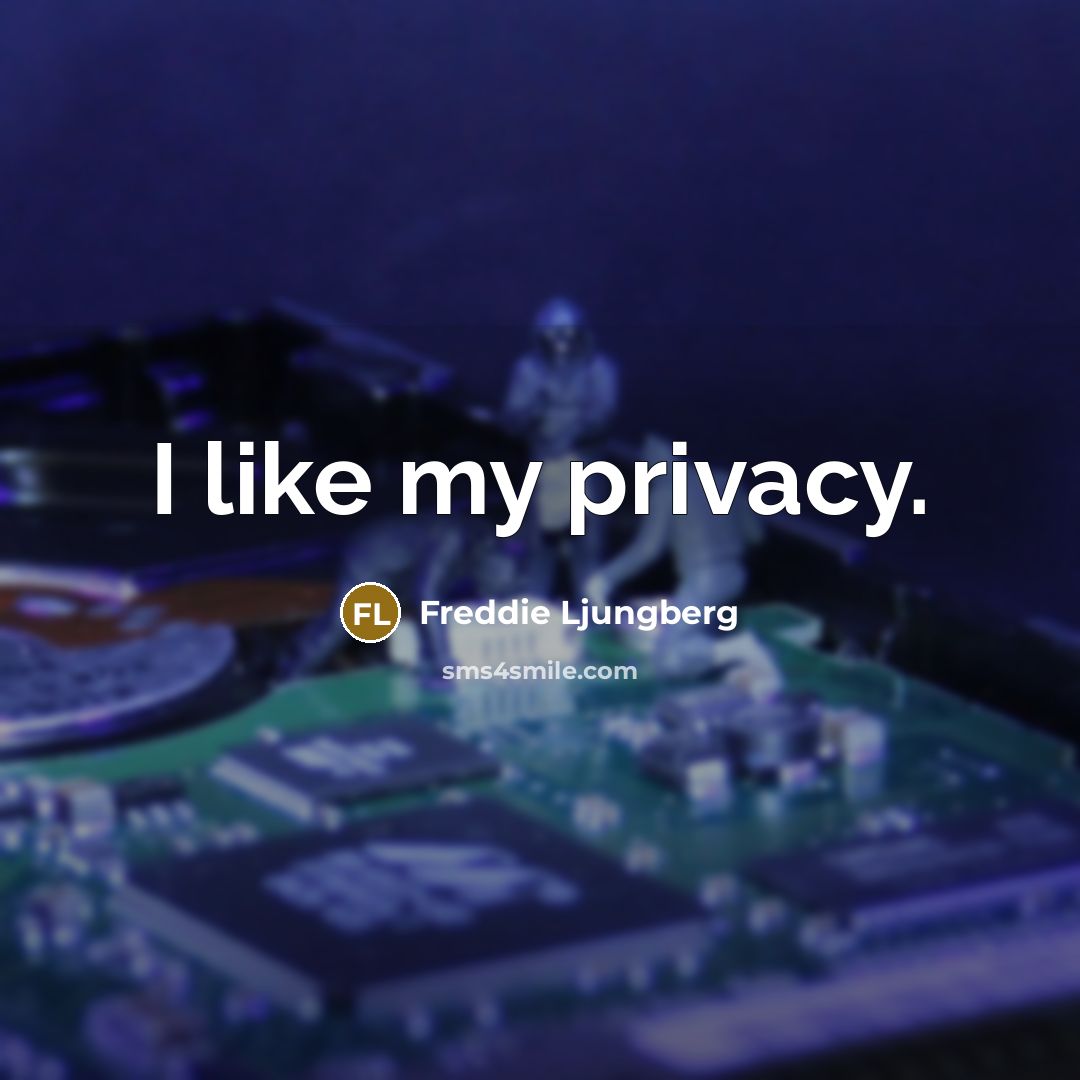 “I like my privacy.…” quote by Freddie Ljungberg