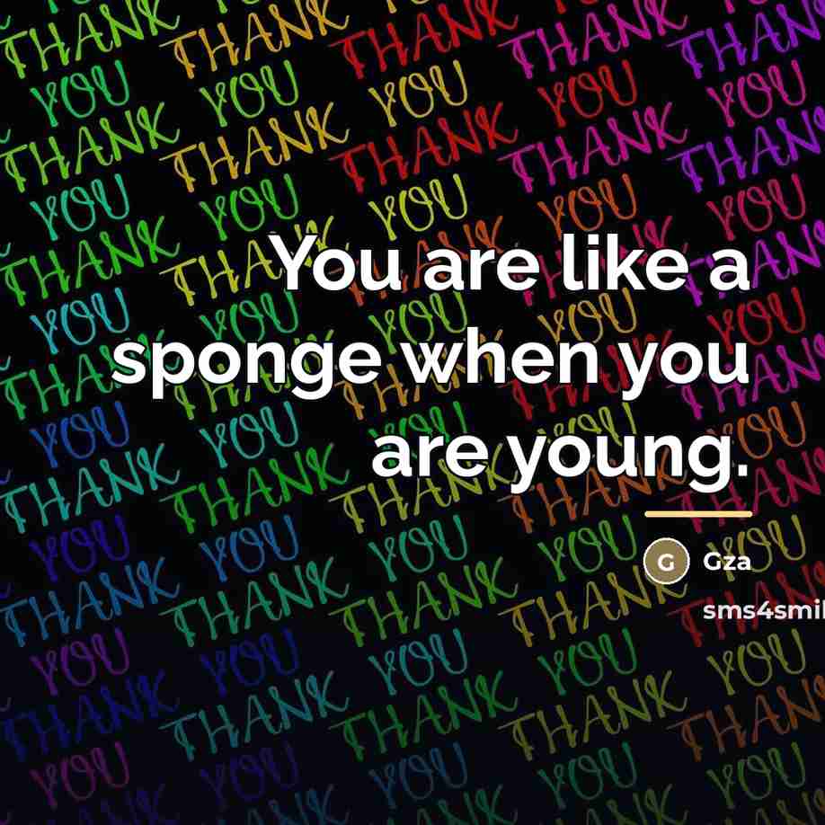 “You are like a sponge when you are young.…” quote by Gza