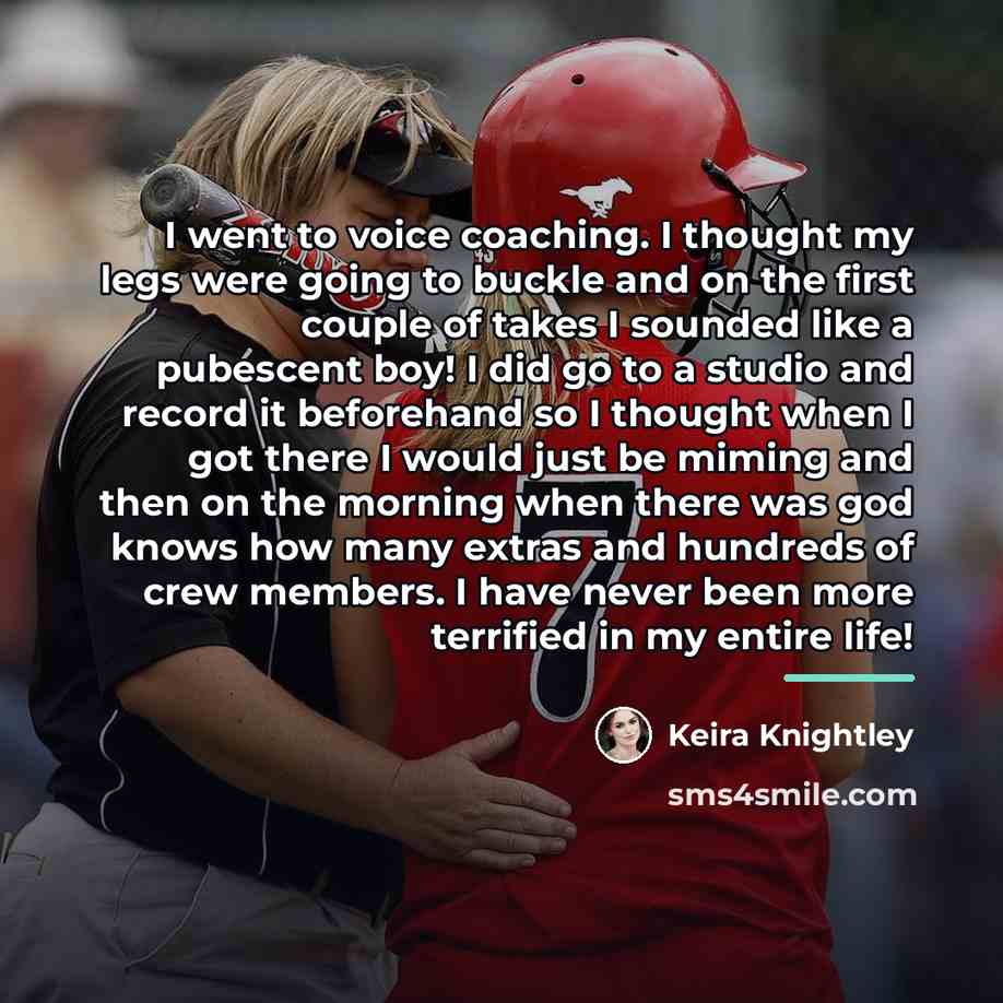 “I went to voice coaching. I thought my legs were…” quote by Keira Knightley