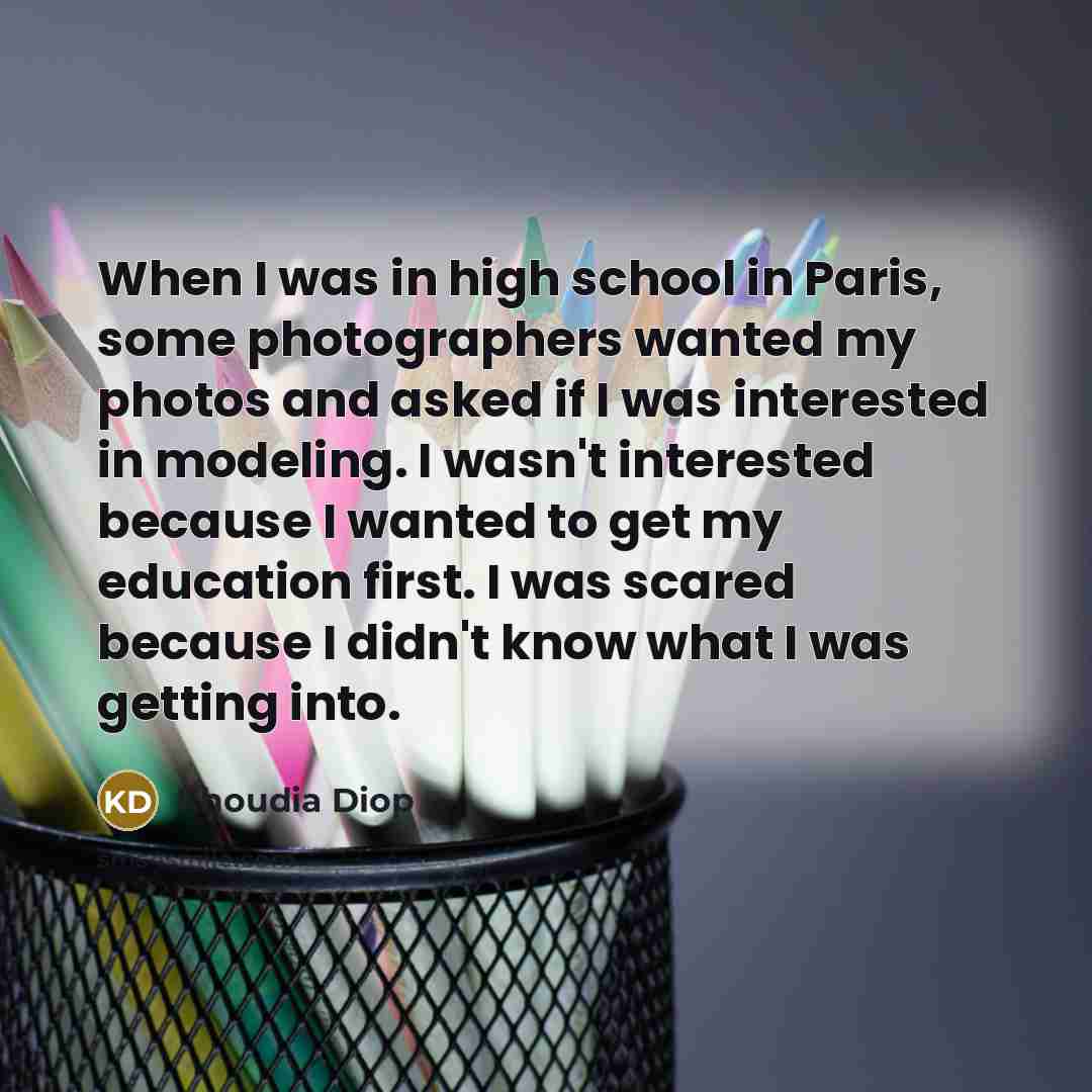 “When I was in high school in Paris, some photographers…” quote by Khoudia Diop