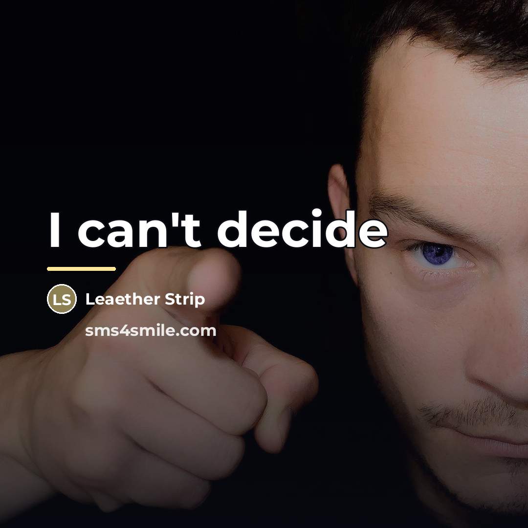 “I can't decide…” quote by Leaether Strip