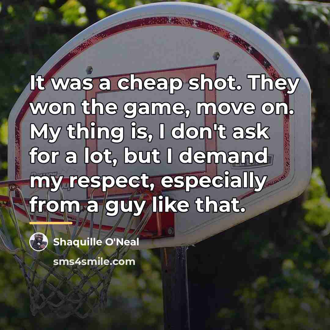 “It was a cheap shot. They won the game, move…” quote by Shaquille O'Neal