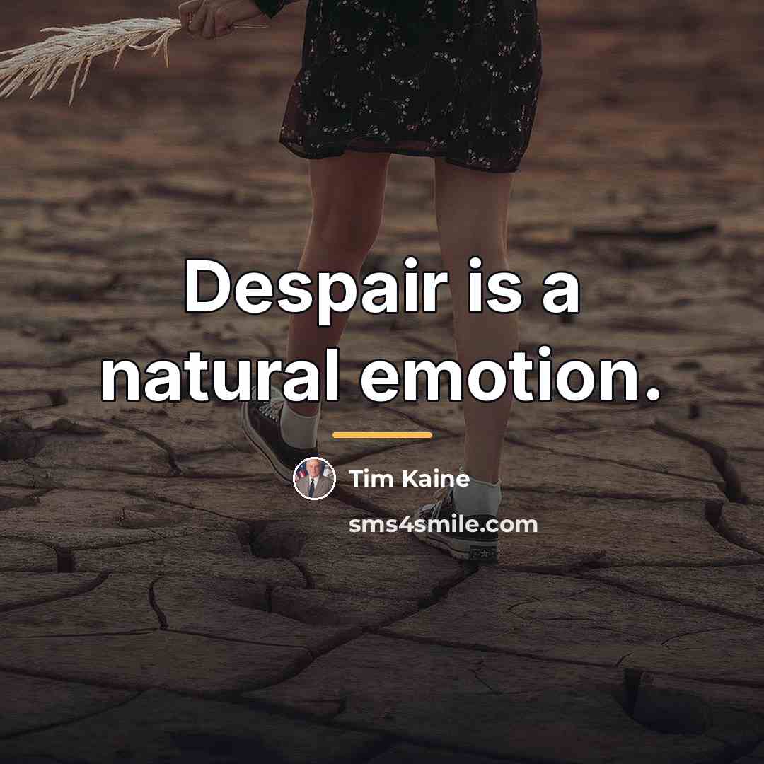 “Despair is a natural emotion.…” quote by Tim Kaine
