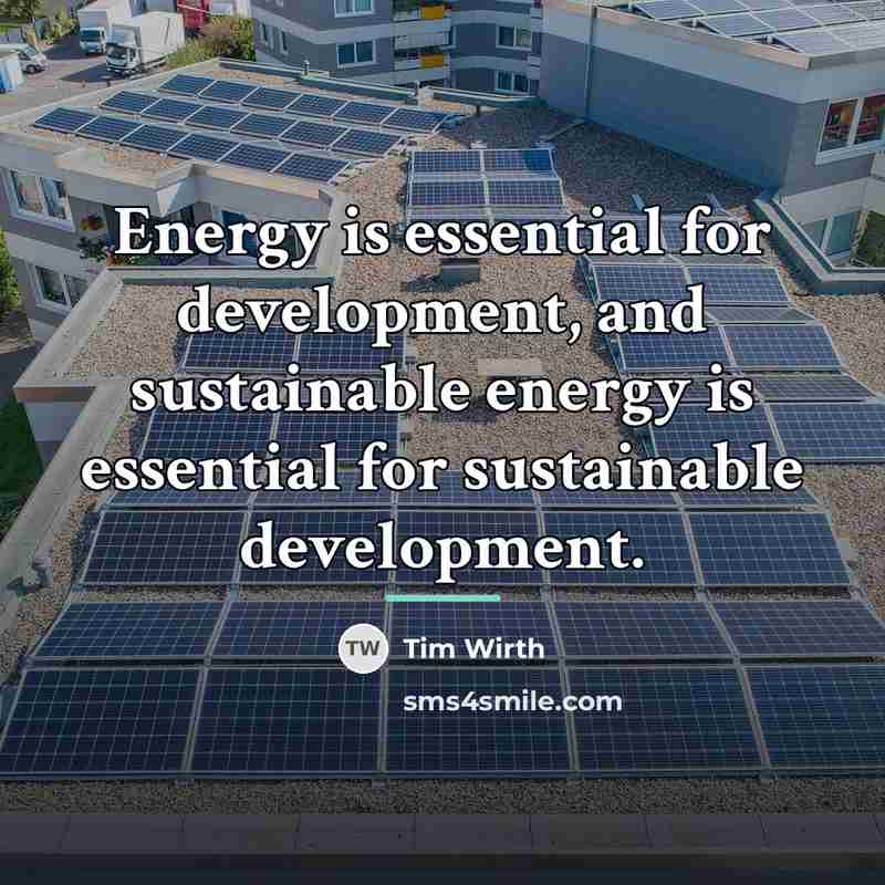 “Energy is essential for development, and sustainable energy is essential…” quote by Tim Wirth