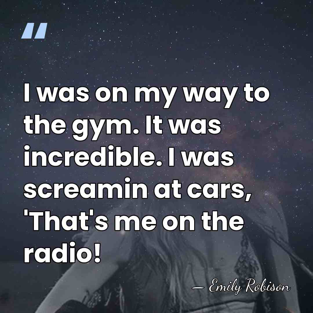 I was on my way to the gym. It was incredible. I&hellip; - Emily Robison