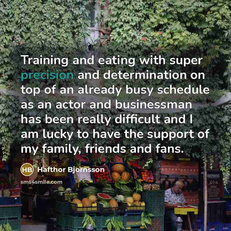 “Training and eating with super precision and determination on top…” quote by Hafthor Bjornsson