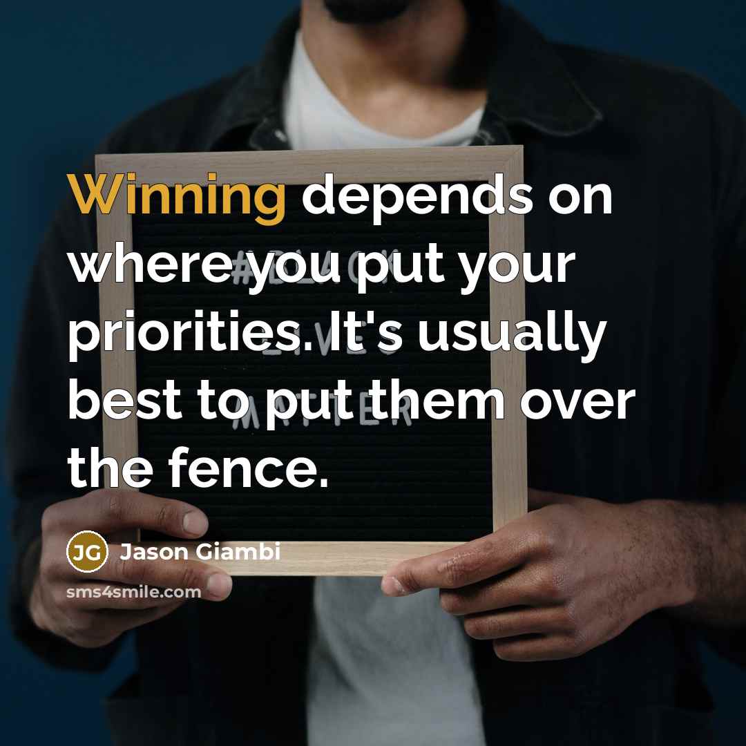 “Winning depends on where you put your priorities. It's usually…” quote by Jason Giambi