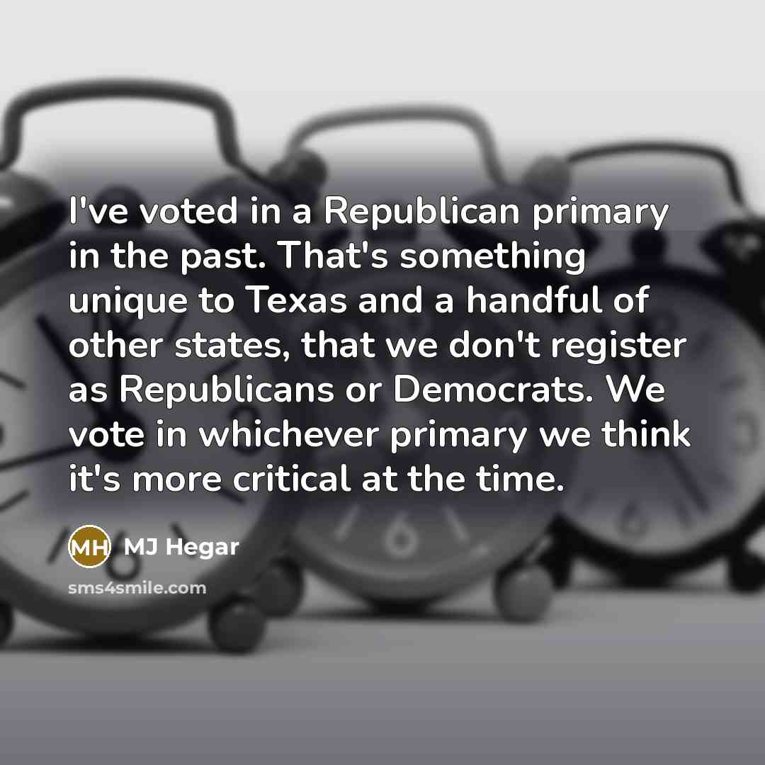 “I've voted in a Republican primary in the past. That's…” quote by MJ Hegar