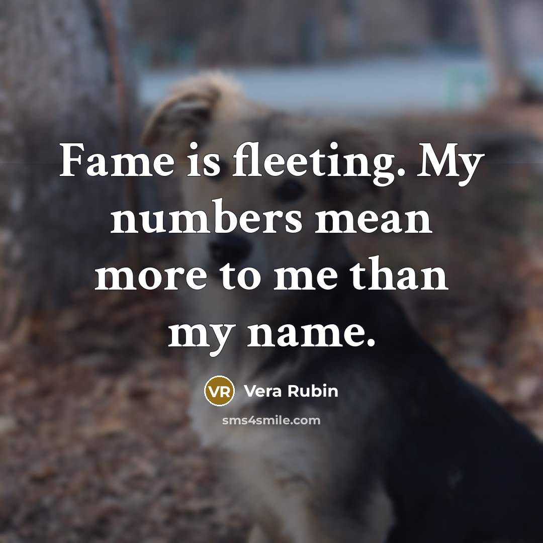 “Fame is fleeting. My numbers mean more to me than…” quote by Vera Rubin
