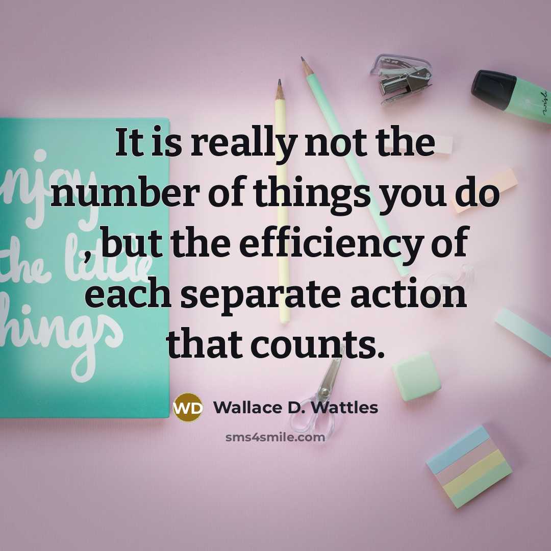 “It is really not the number of things you do…” quote by Wallace D. Wattles