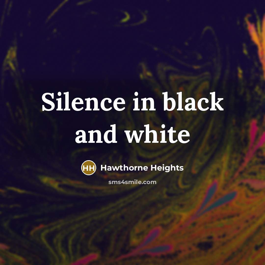 “Silence in black and white…” quote by Hawthorne Heights