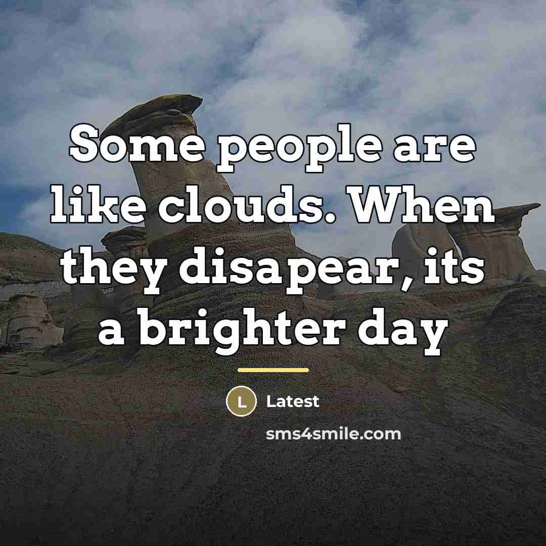 “Some people are like clouds. When they disapear, its a…” quote by Latest