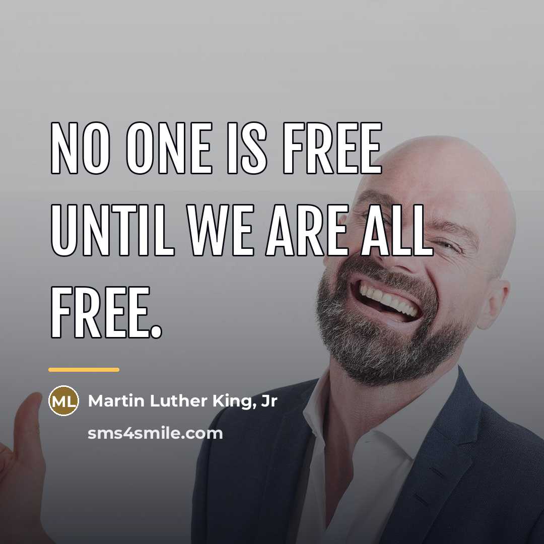 “No one is free until we are all free.…” quote by Martin Luther King, Jr