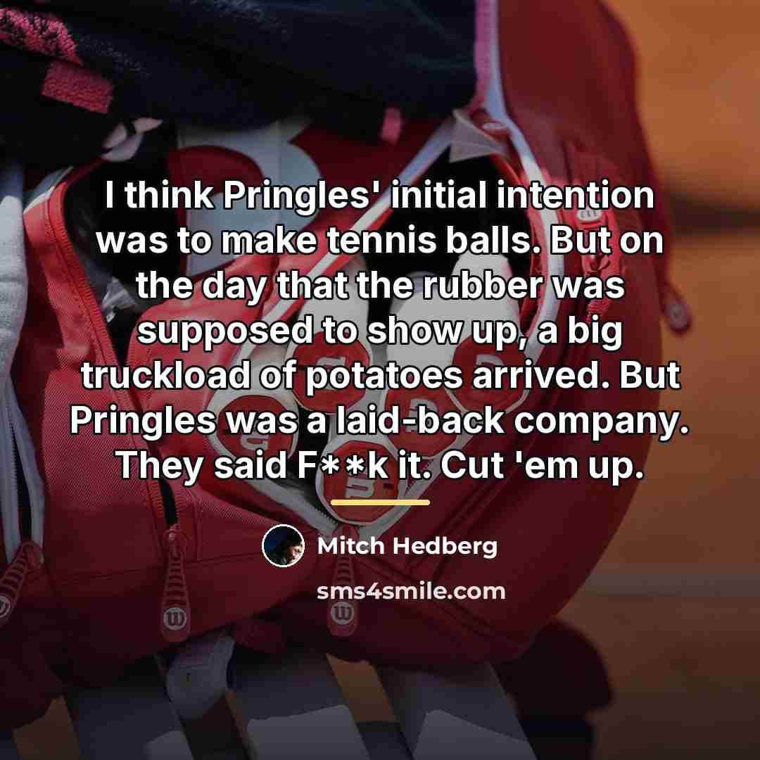 “I think Pringles' initial intention was to make tennis balls.…” quote by Mitch Hedberg