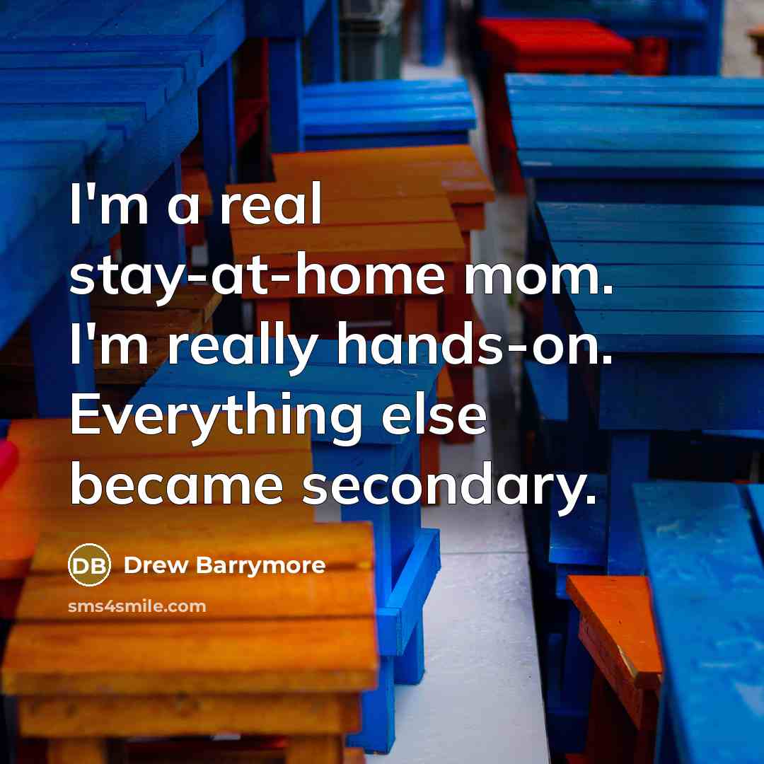 “I'm a real stay-at-home mom. I'm really hands-on. Everything else…” quote by Drew Barrymore