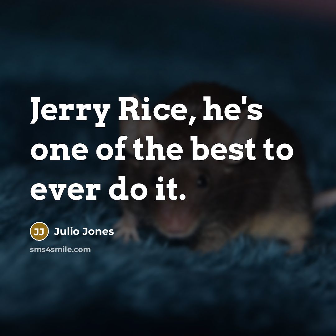 “Jerry Rice, he's one of the best to ever do…” quote by Julio Jones