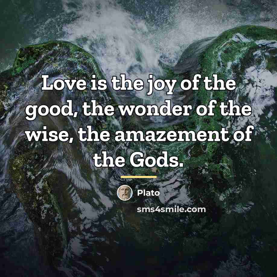 “Love is the joy of the good, the wonder of…” quote by Plato