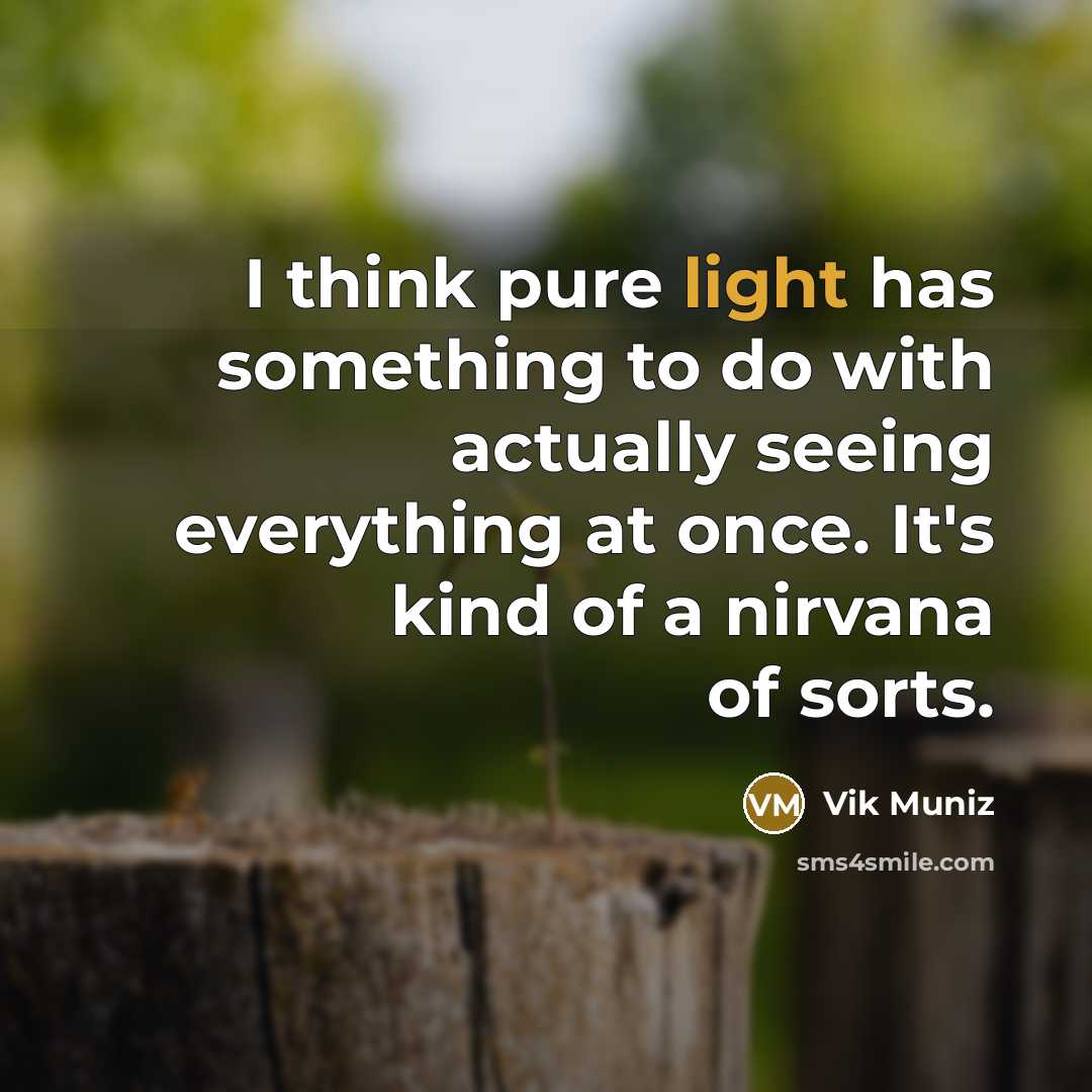 “I think pure light has something to do with actually…” quote by Vik Muniz