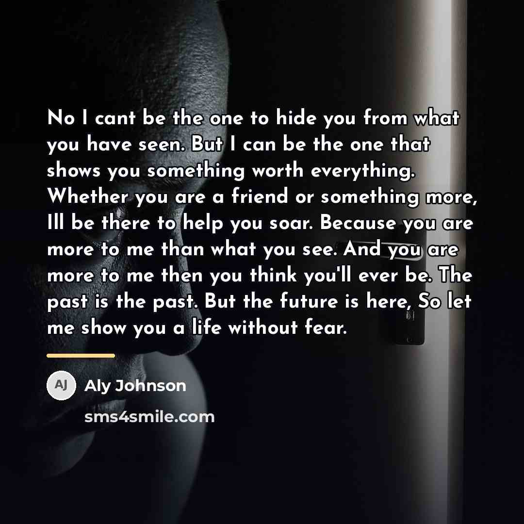 “No I cant be the one to hide you from…” quote by Aly Johnson
