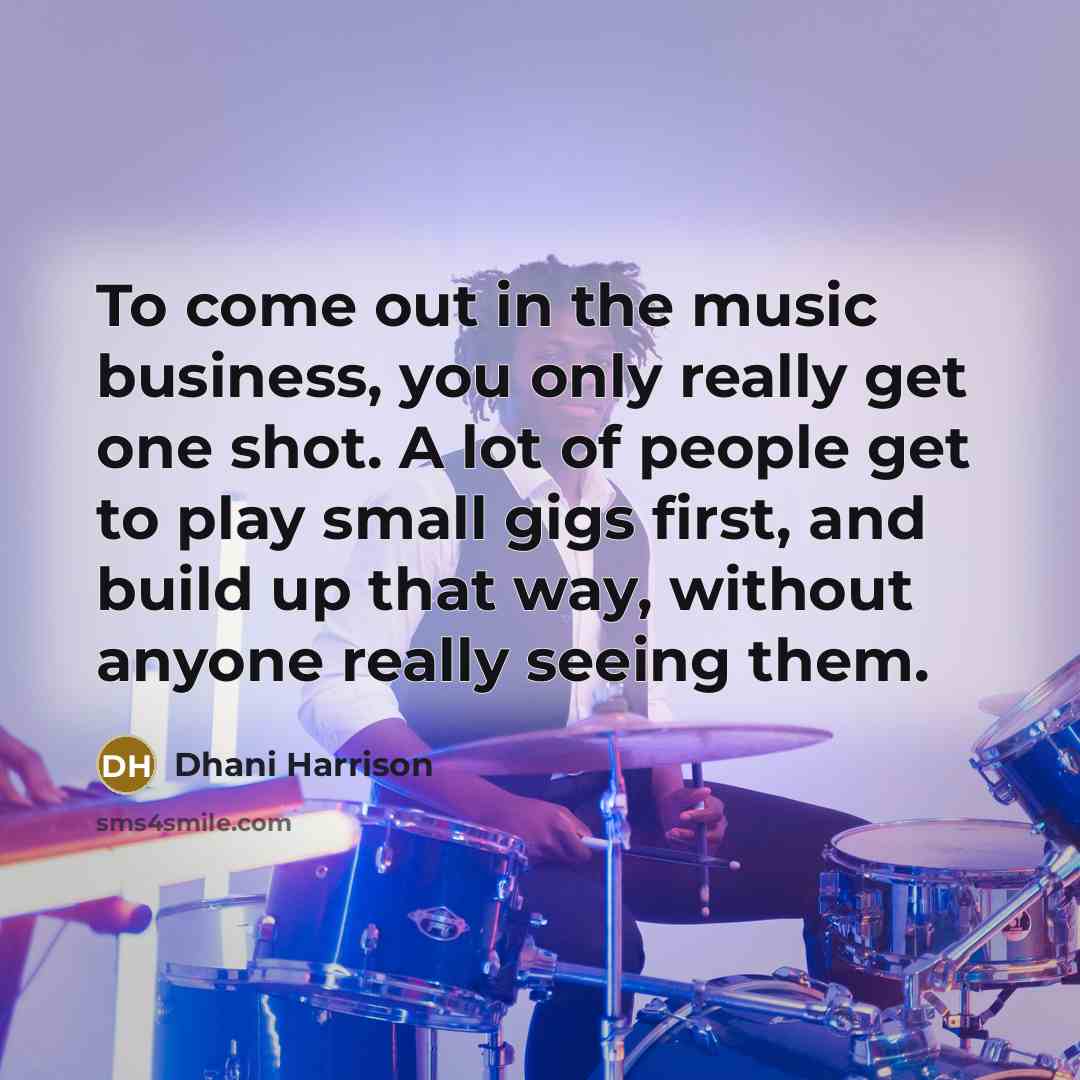 “To come out in the music business, you only really…” quote by Dhani Harrison