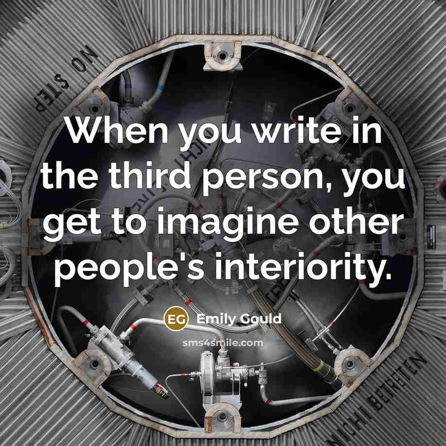 “When you write in the third person, you get to…” quote by Emily Gould