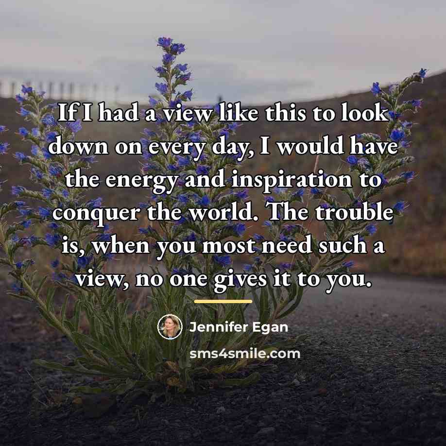 “If I had a view like this to look down…” quote by Jennifer Egan