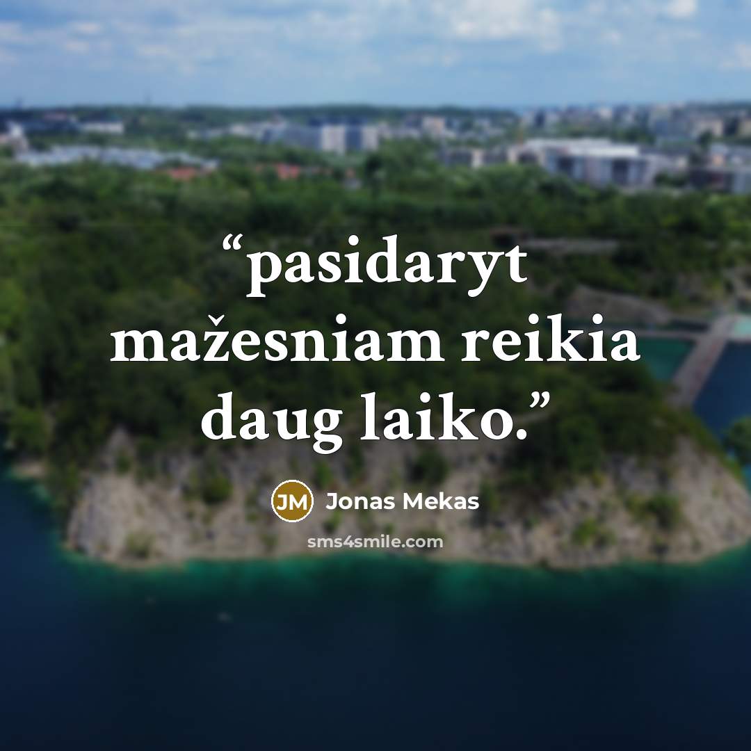 “pasidaryt mažesniam reikia daug laiko.” quote by Jonas Mekas