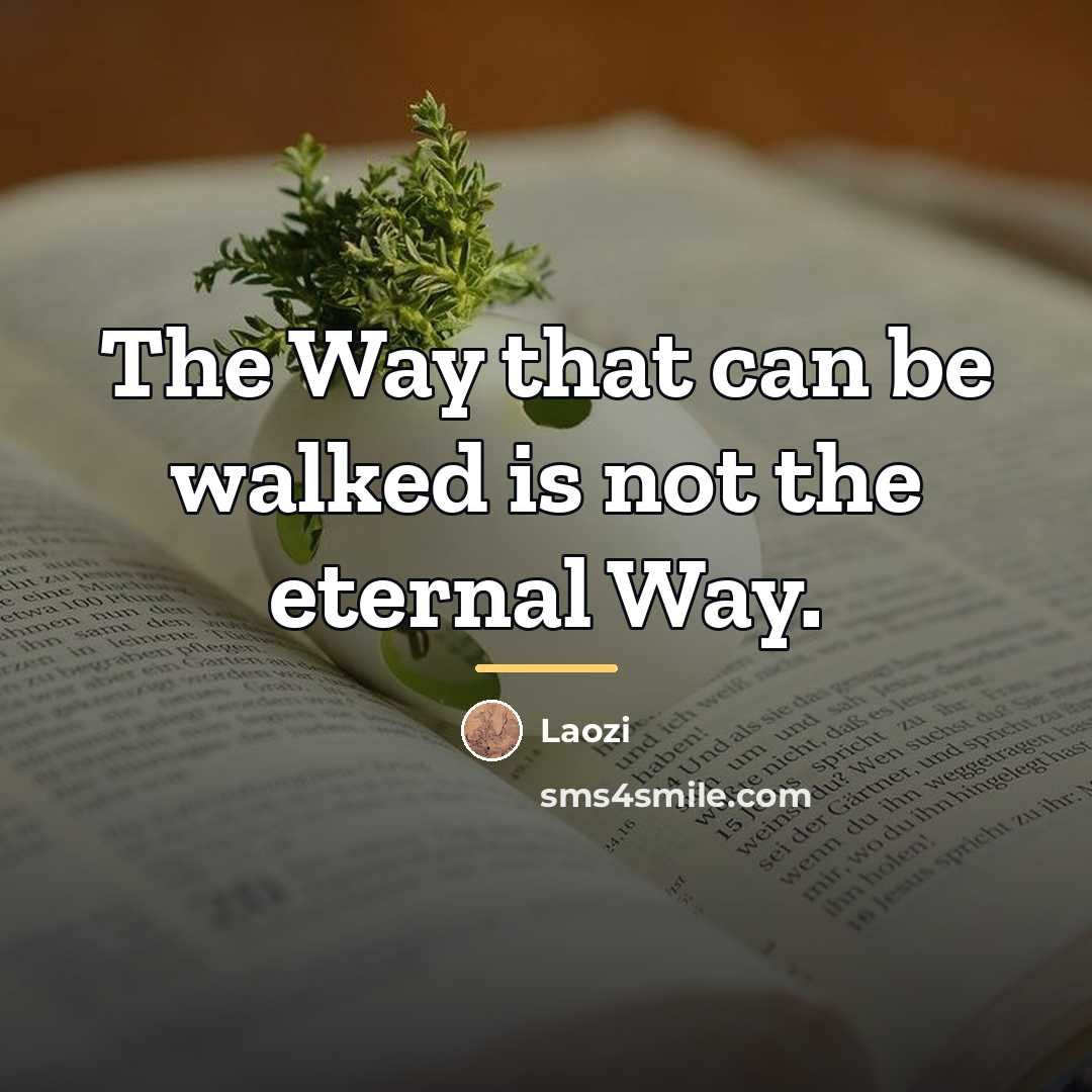 “The Way that can be walked is not the eternal…” quote by Laozi