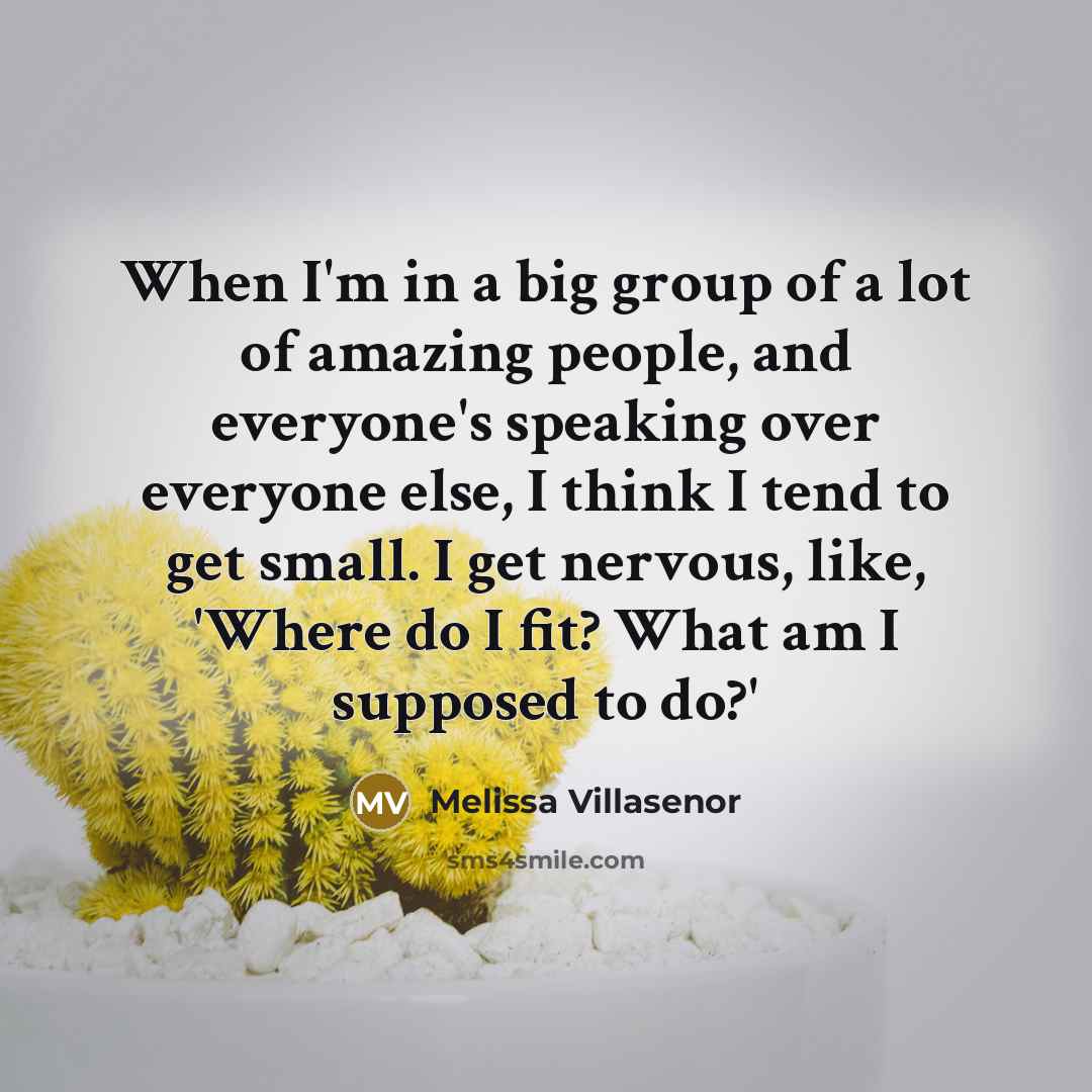 “When I'm in a big group of a lot of…” quote by Melissa Villasenor