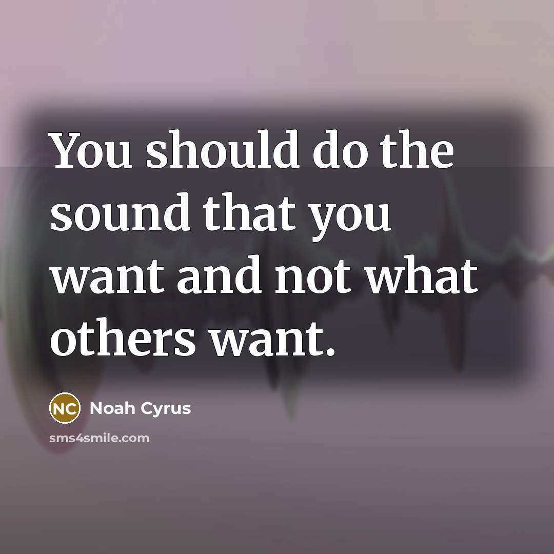 “You should do the sound that you want and not…” quote by Noah Cyrus
