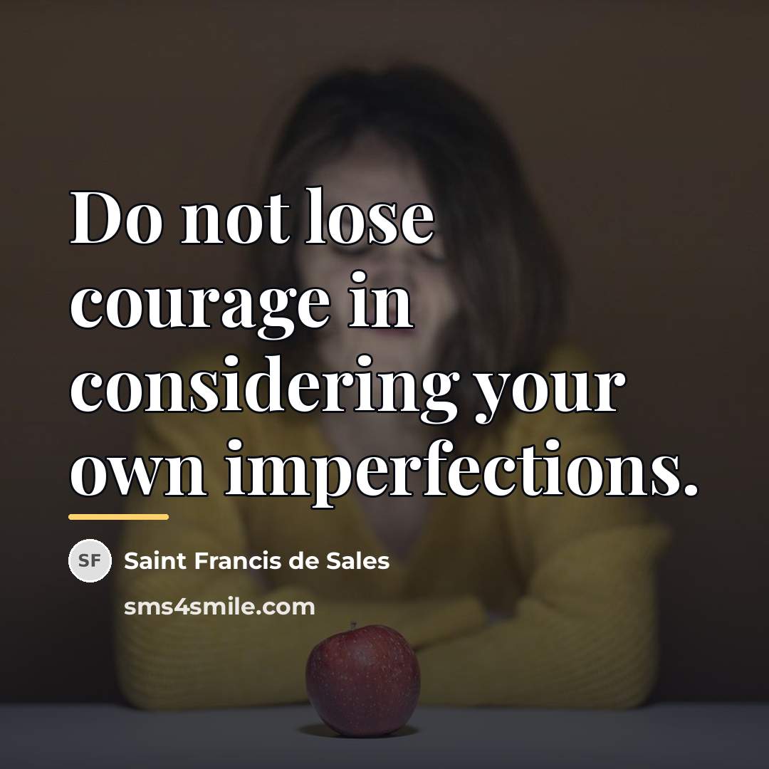 “Do not lose courage in considering your own imperfections.…” quote by Saint Francis de Sales