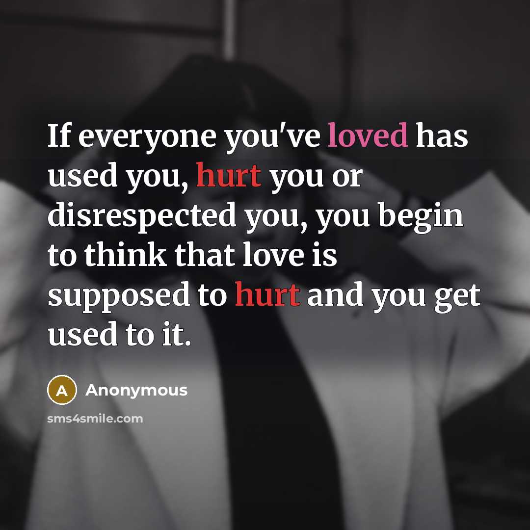 “If everyone you've loved has used you, hurt you or…” quote by Anonymous