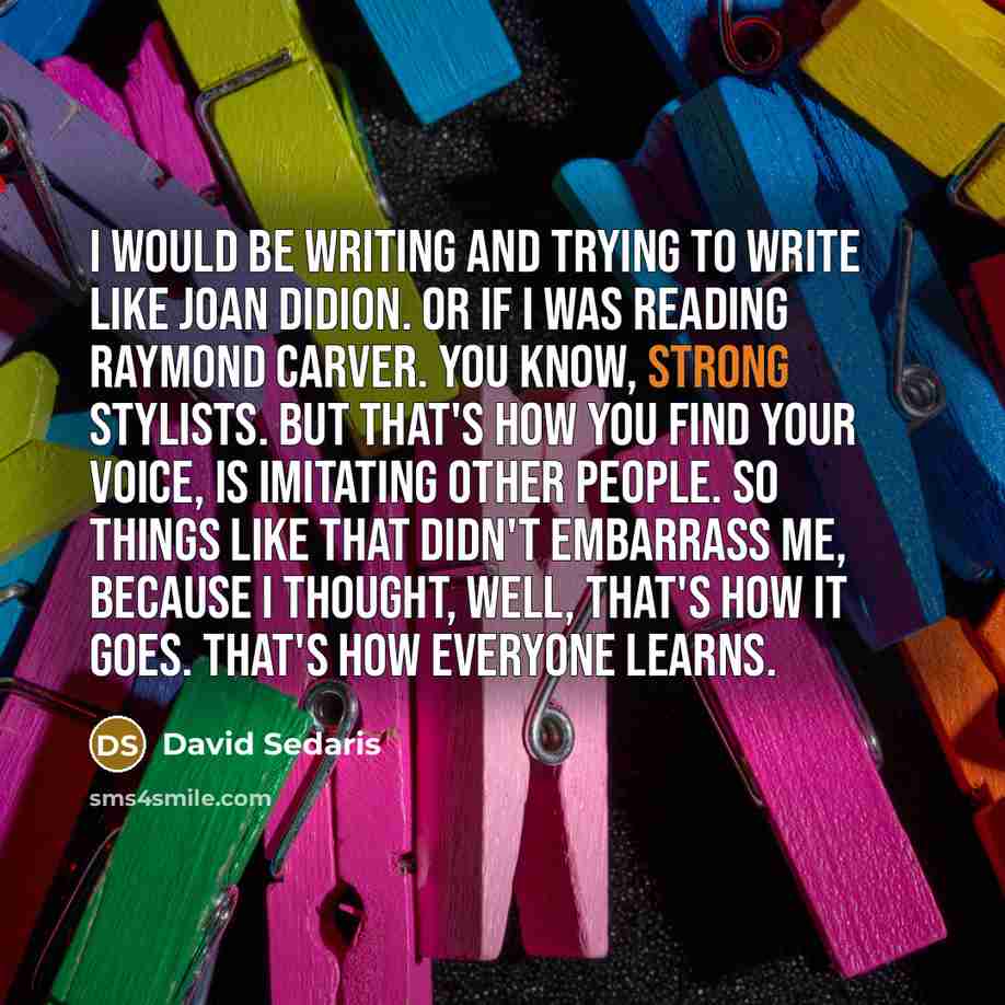 “I would be writing and trying to write like Joan…” quote by David Sedaris