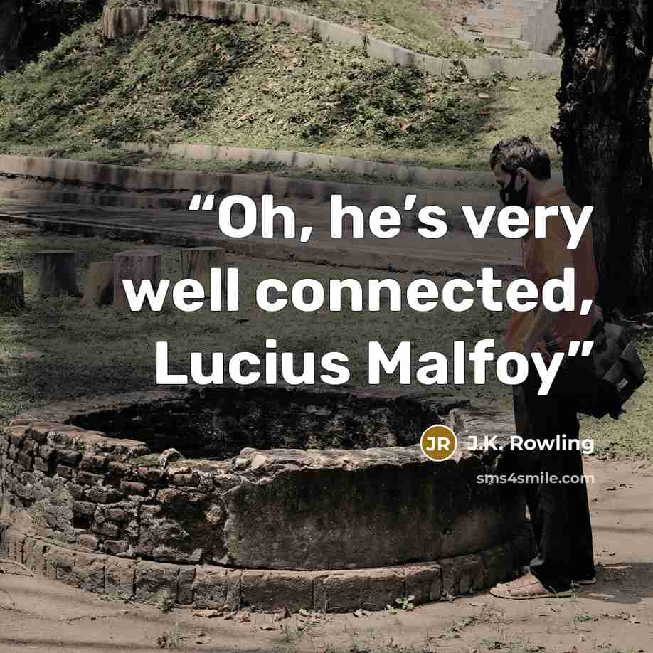“Oh, he’s very well connected, Lucius Malfoy” quote by J.K. Rowling