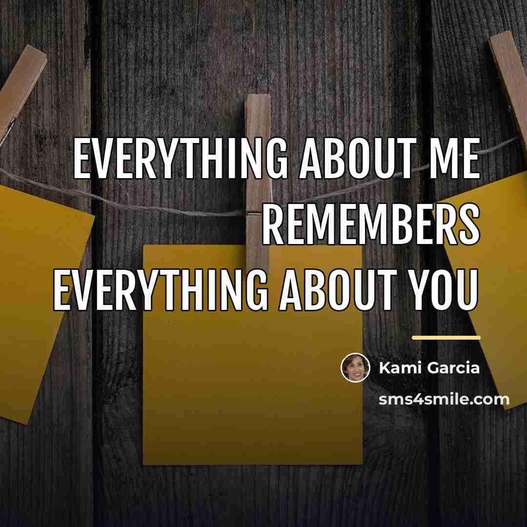 “Everything about me remembers everything about you…” quote by Kami Garcia