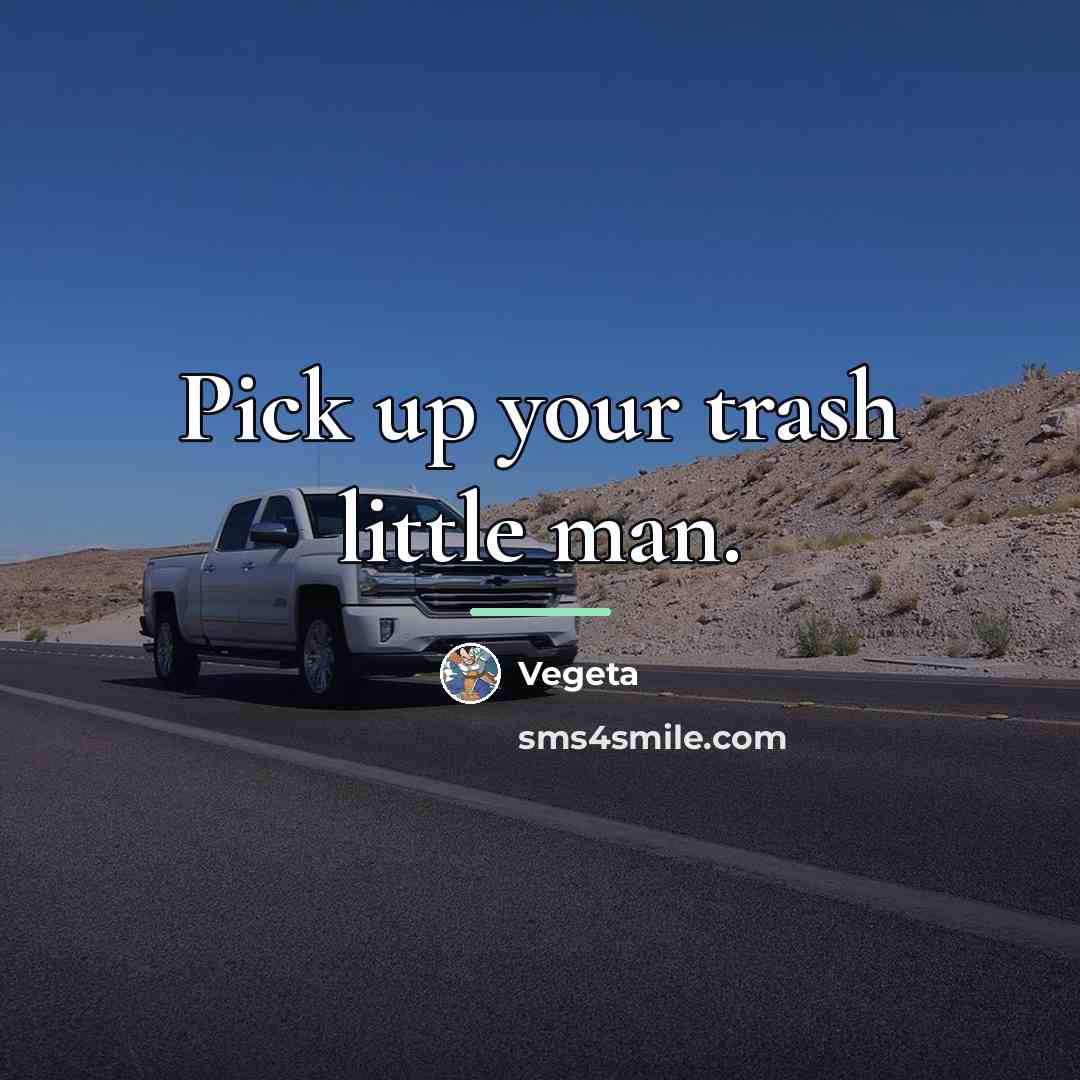 “Pick up your trash little man.…” quote by Vegeta