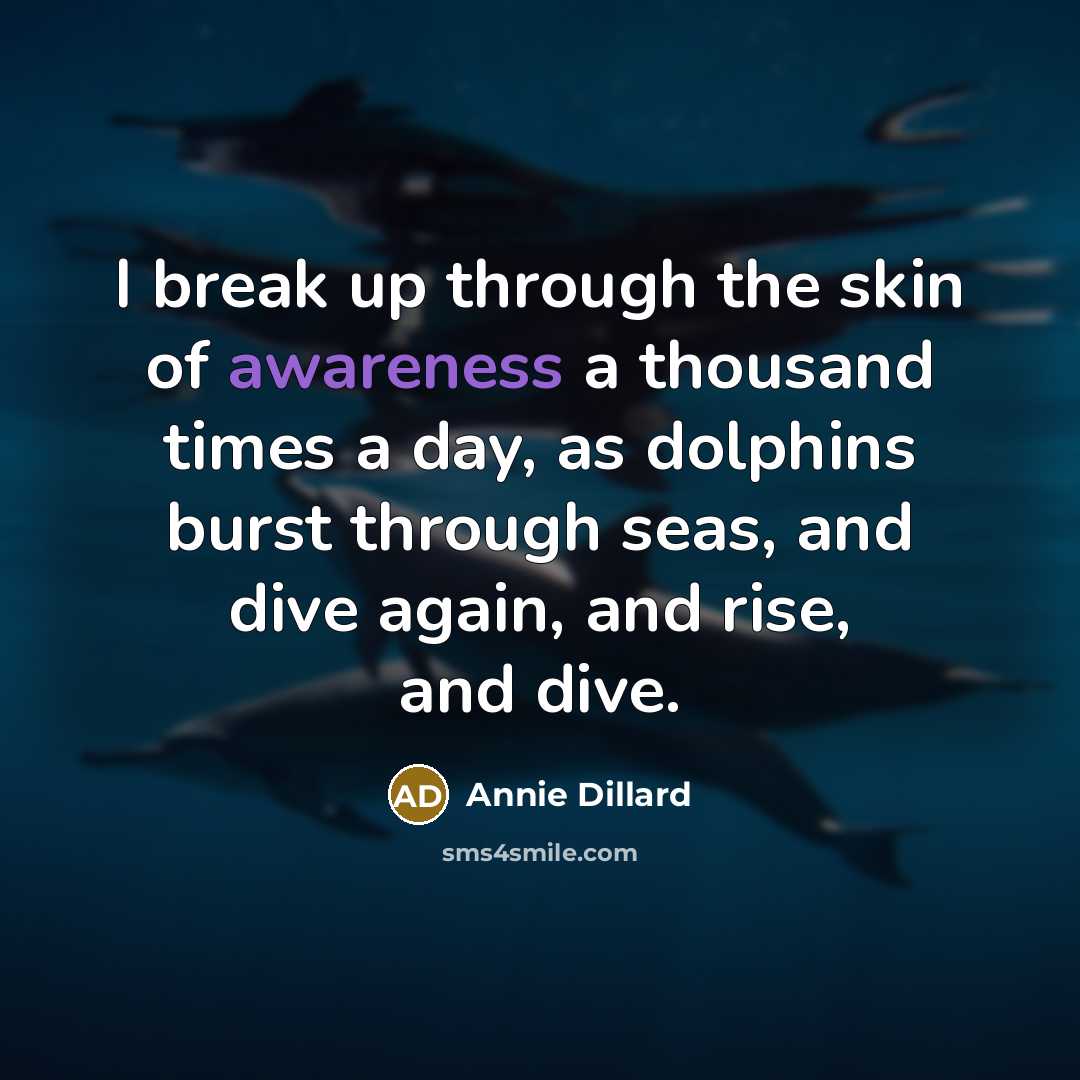 “I break up through the skin of awareness a thousand…” quote by Annie Dillard