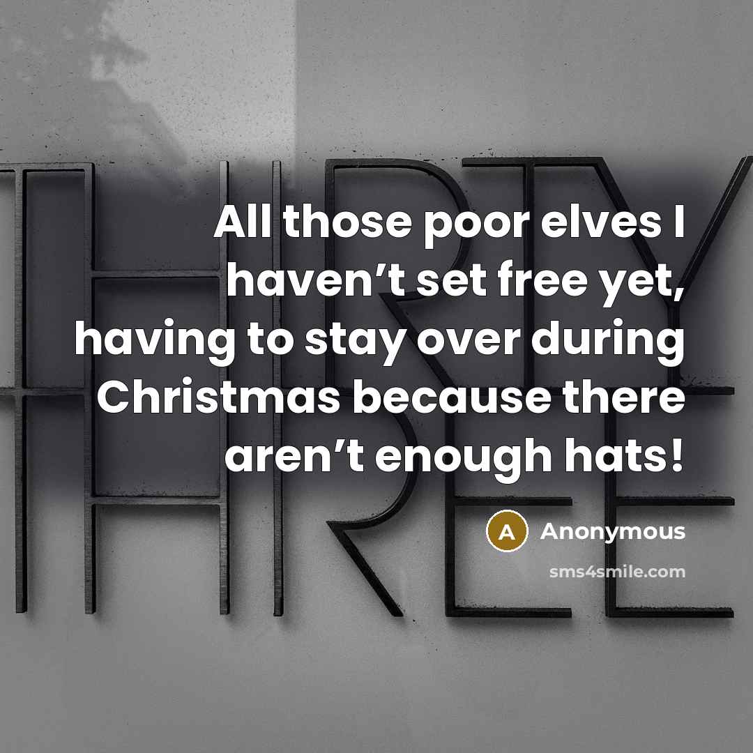 “All those poor elves I haven’t set free yet, having…” quote by Anonymous