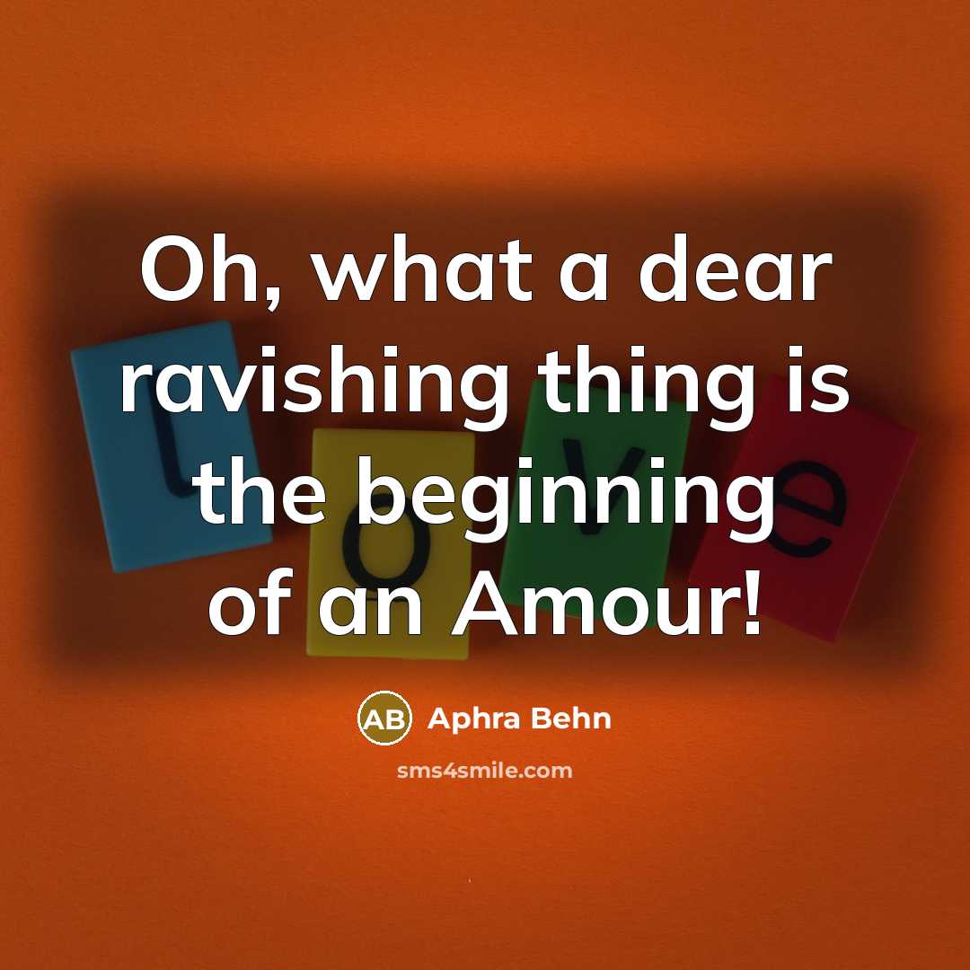 “Oh, what a dear ravishing thing is the beginning of…” quote by Aphra Behn