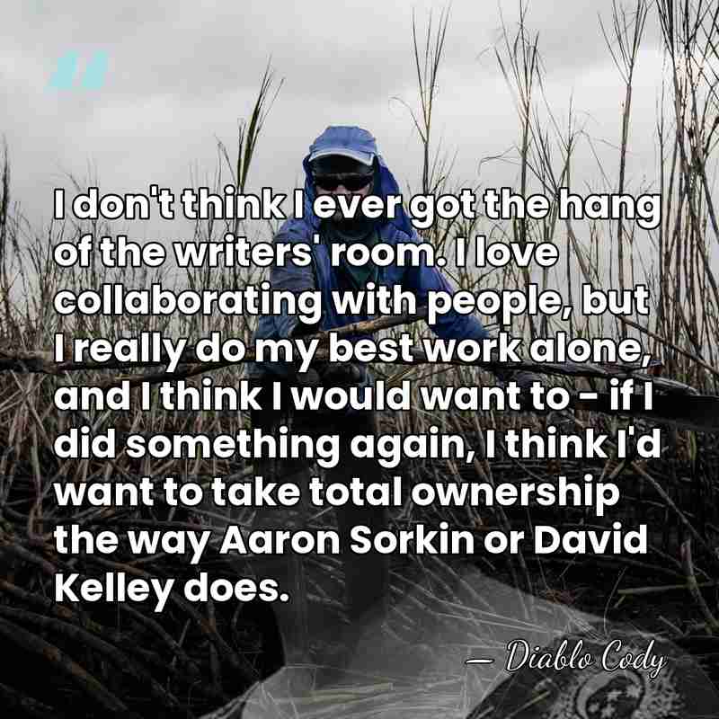 I don't think I ever got the hang of the writers' room.&hellip; - Diablo Cody