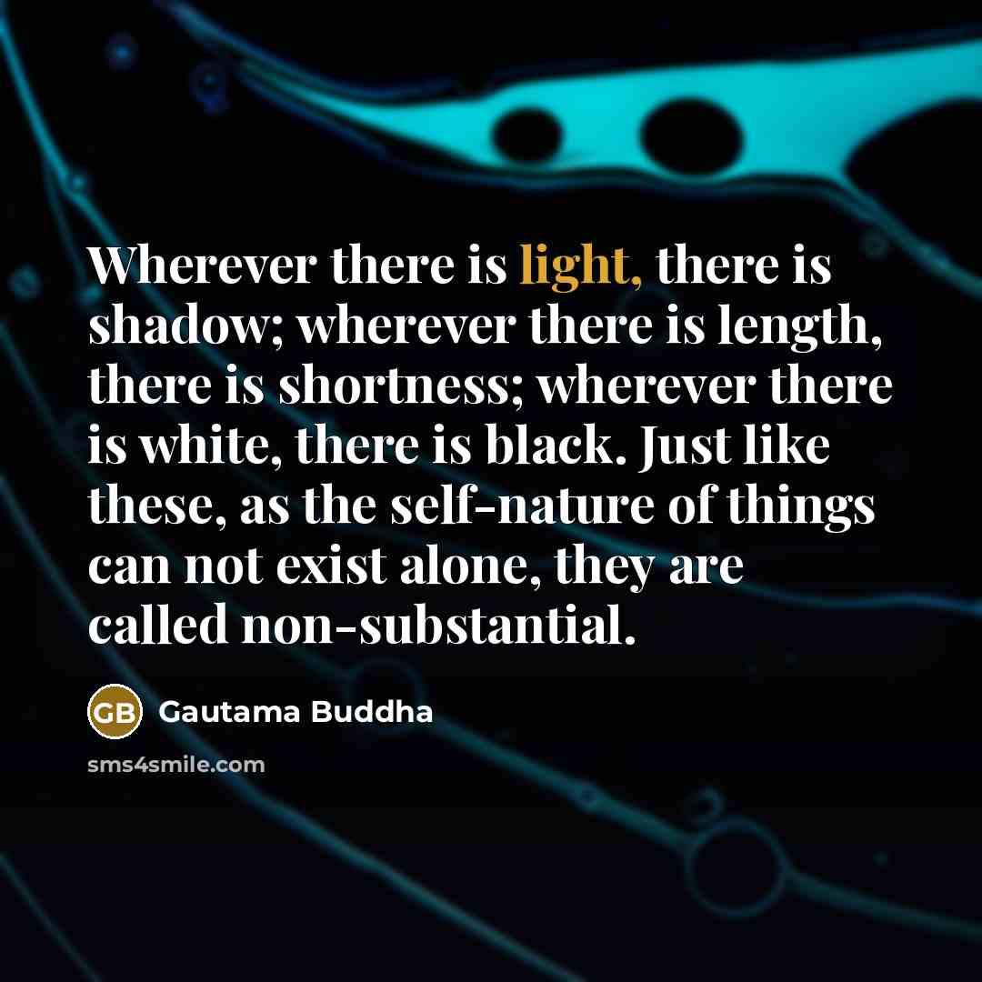 “Wherever there is light, there is shadow; wherever there is…” quote by Gautama Buddha