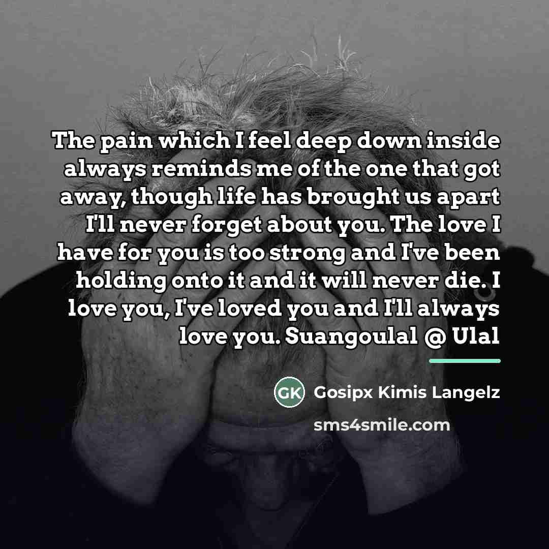 “The pain which I feel deep down inside always reminds…” quote by Gosipx Kimis Langelz